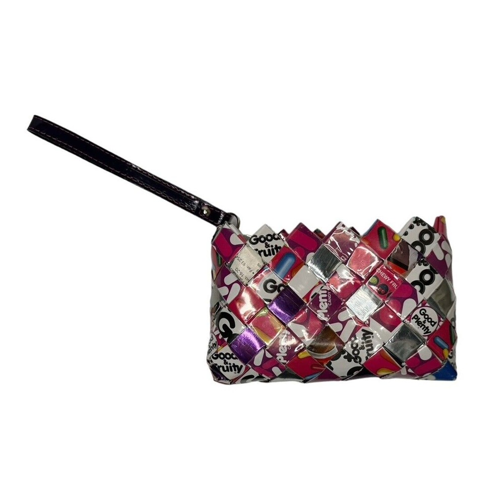 Ollin’ Arm Candy Recycled Good & Plenty Candy Wrapper‎ Wristlet Purse Clutch